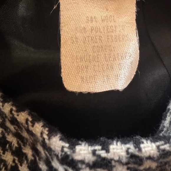 Vintage NEW FRONTIER houndstooth pencil mini skirt wool w/leather trim women’s 4 - Picture 12 of 12